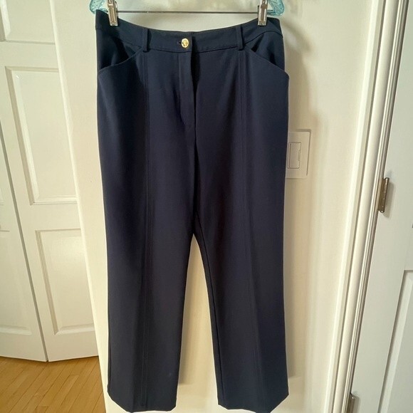 St. John Collection Straight Leg Pants in Navy 14 - Picture 4 of 13